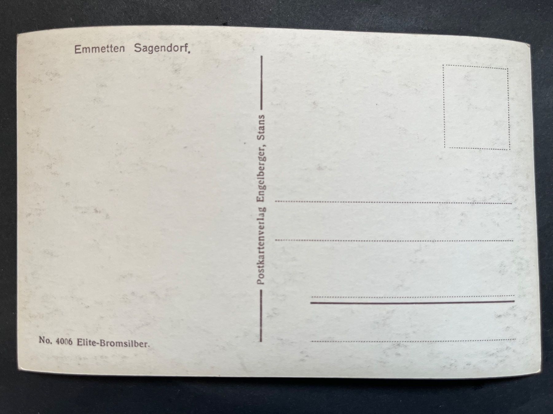 Ansichtskarten: Emmetten Sagendorf, ca.,1930 – Gebraucht aus Wabern von DaxKarten-75 1