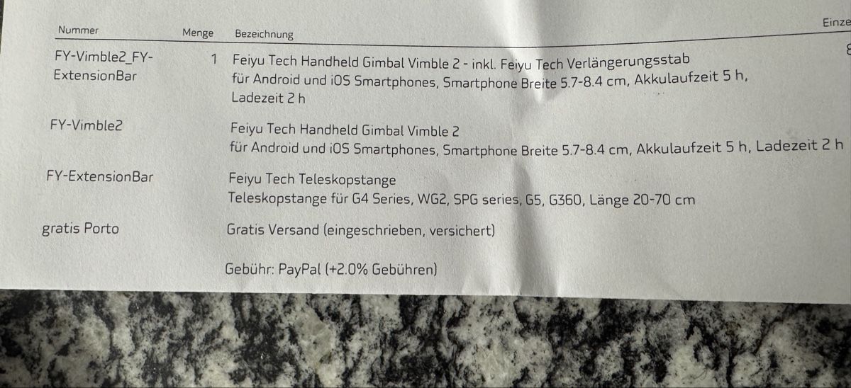 Feiyu Tech Fixations: Feiyu Tech Vimble 2 Gimbal "neuwertig" – D'occasion à Ruggell par Forrer1000 5