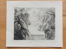 Exlibris Alfred Cossmann - Original Kupferstich Analphabeten