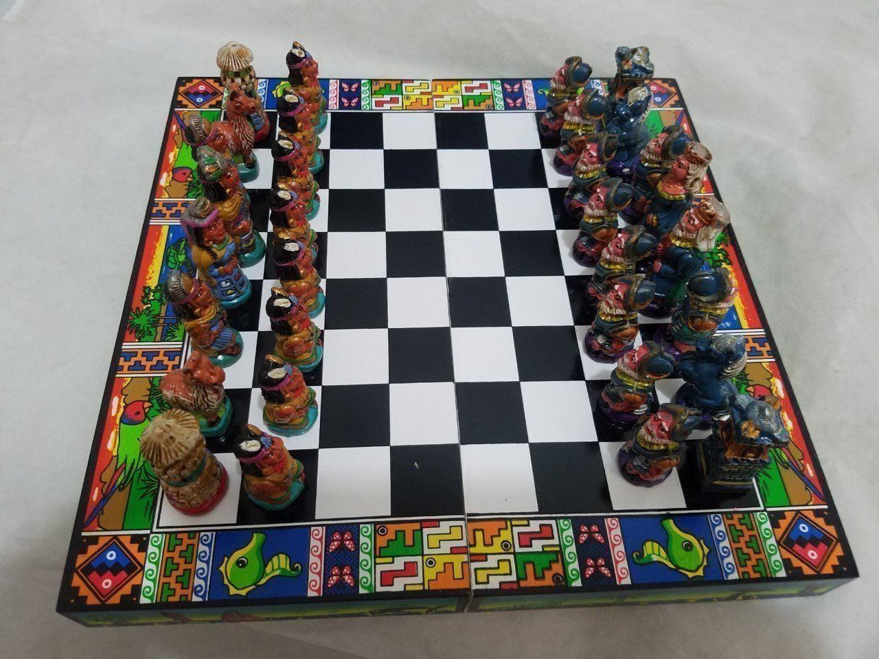 Giochi: PERU: Schach, Handarbeit aus Holz, NEU! – Nuovo (secondo la descrizione) da Lima- Peru venduto da Alpaka-Haus 5