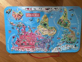 Janod Magnetische Landkarte "Die Welt" Puzzle (7-12 Jahre)