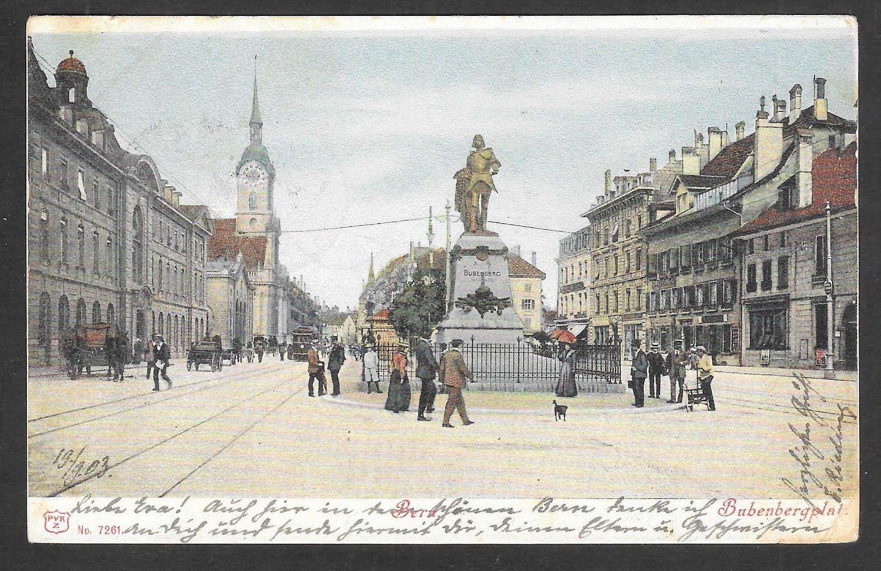 Cartoline postali: Bern Teilansicht mit Bubenbergdenkmal – Usato da Olten venduto da clotaldi