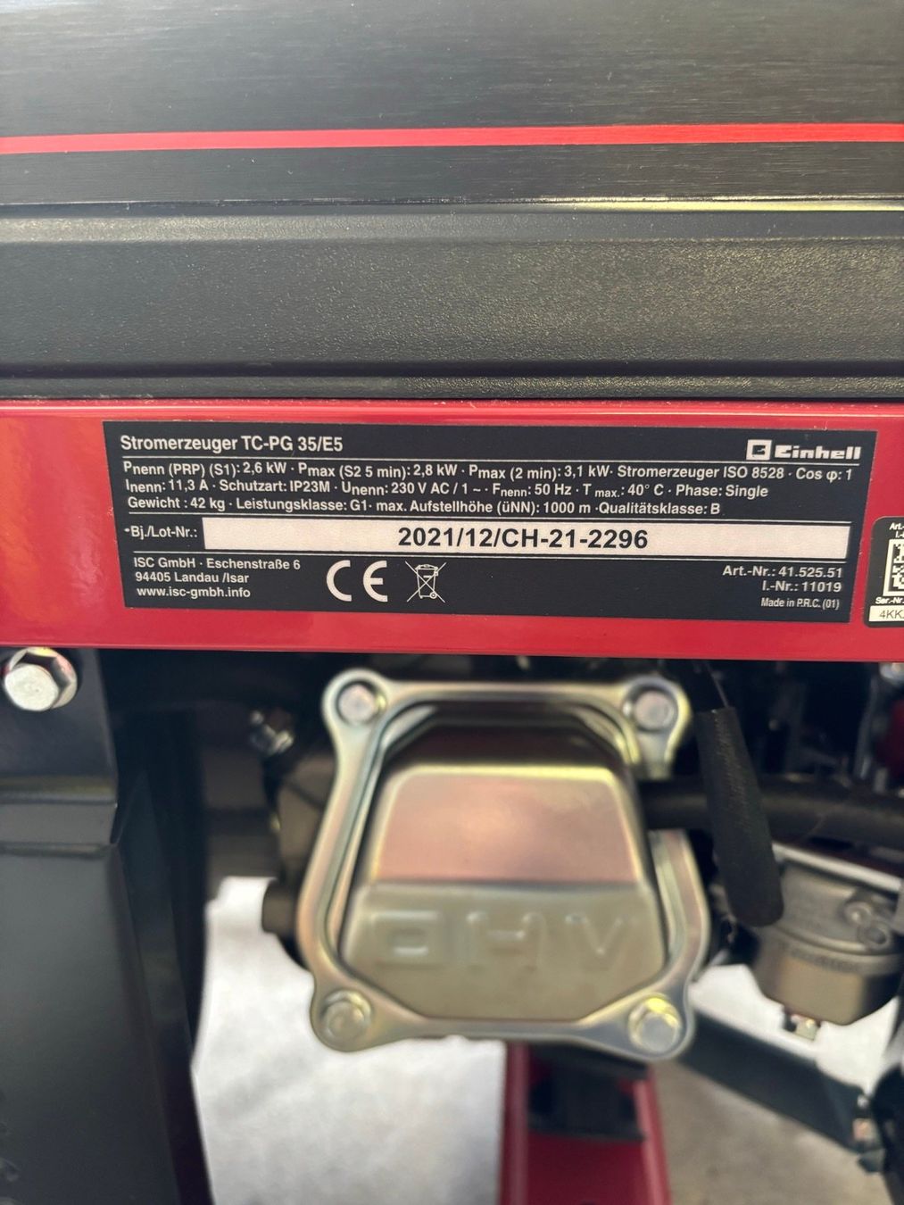 Generatori di corrente: Einhell TC-PG 35/E5 Benzinbetriebener Synchrongenerator – Usato da Happerswil venduto da Dmrmojorisin 1