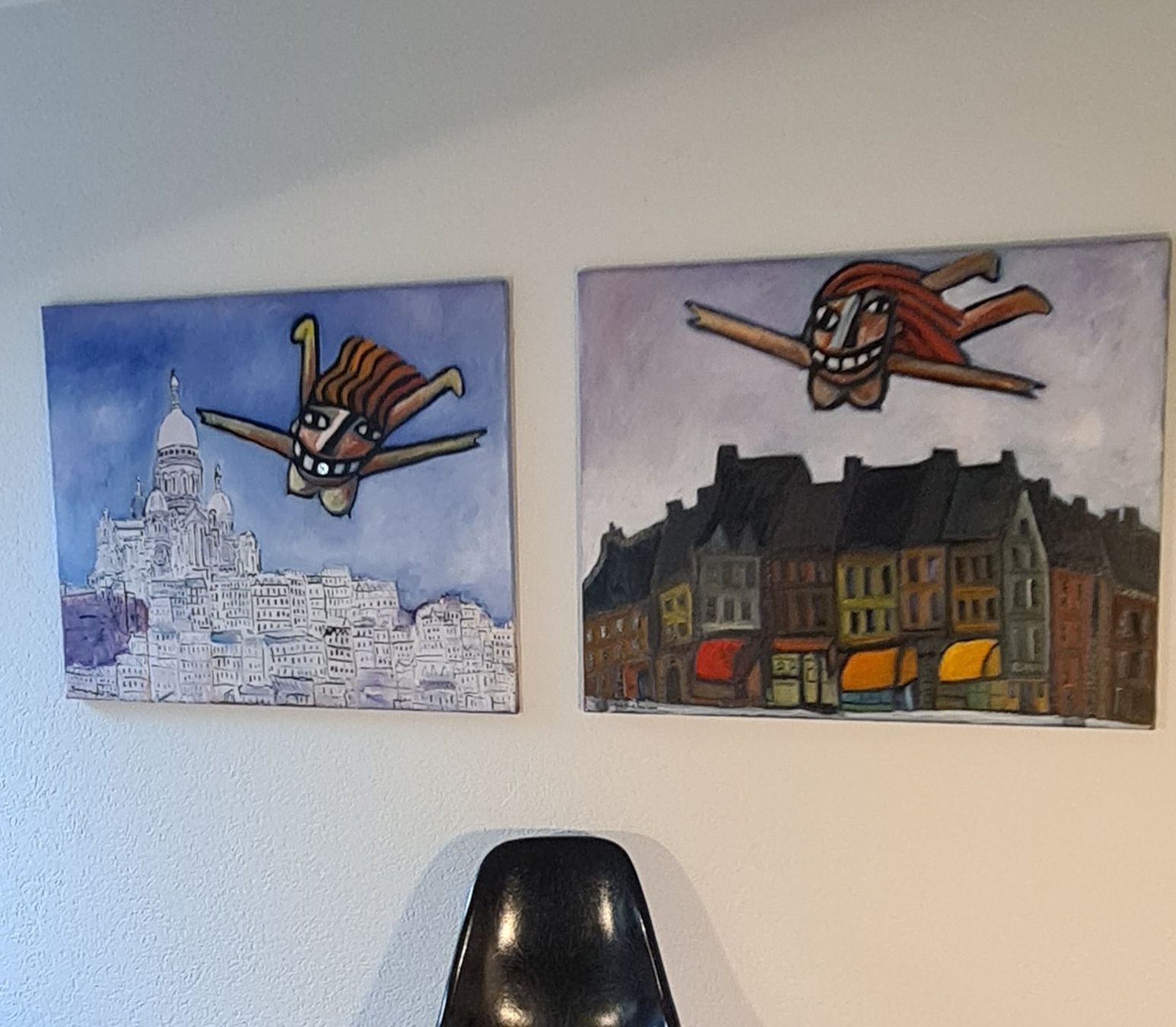 Dipinti: Timmermahn "flying mother over Amsterdam" Oelgemälde – Nuovo (secondo la descrizione) da Ostermundigen venduto da louisetcoco13 2