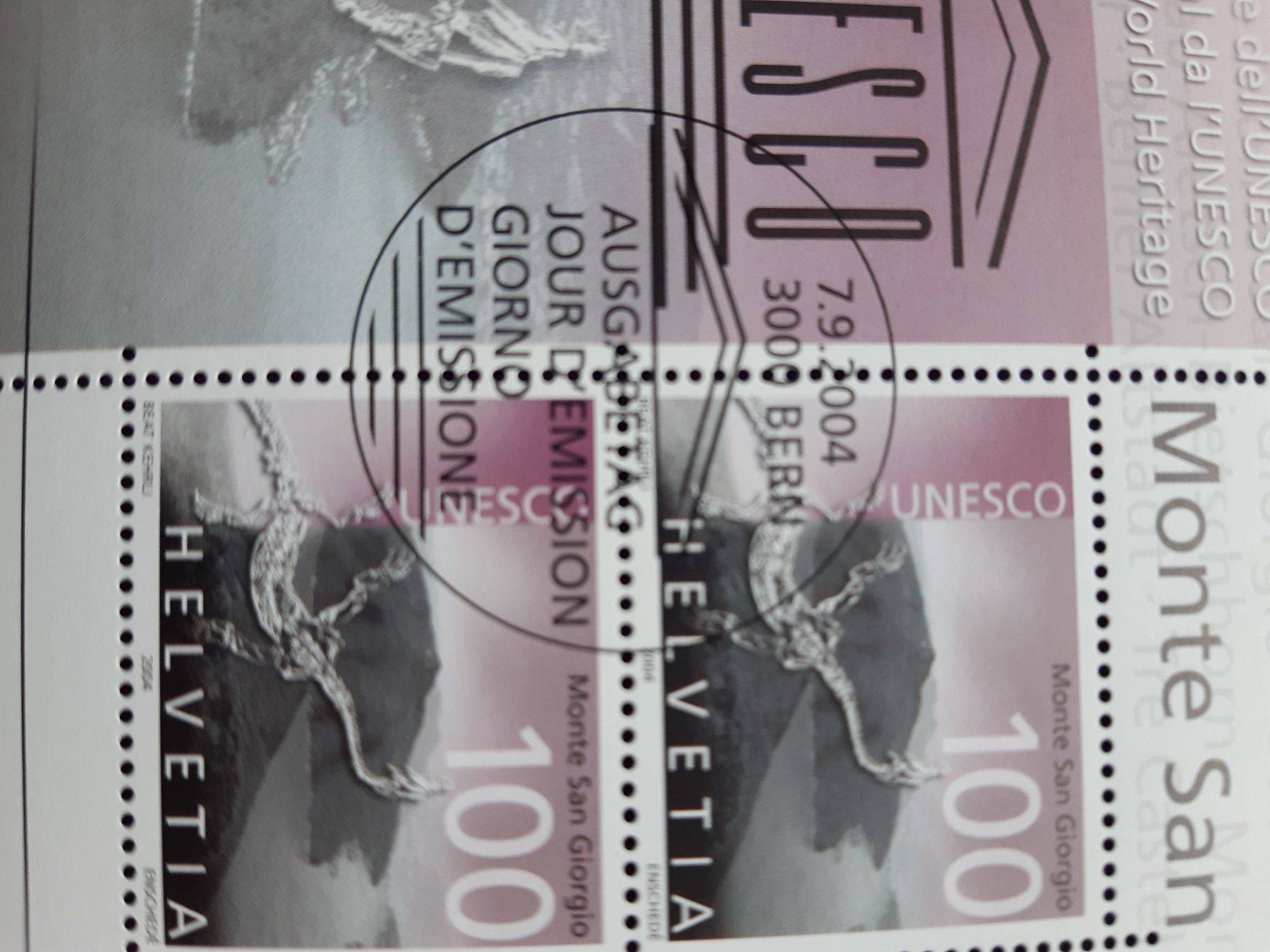 Alle Briefmarken: Kleinbogen gestempelt "Welterbe Schweiz", 2004 – Gebraucht aus Wangs von weisstannen01 2