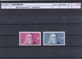 1948 Einzelwerte aus "IMABA - Block", ** postfrisch
