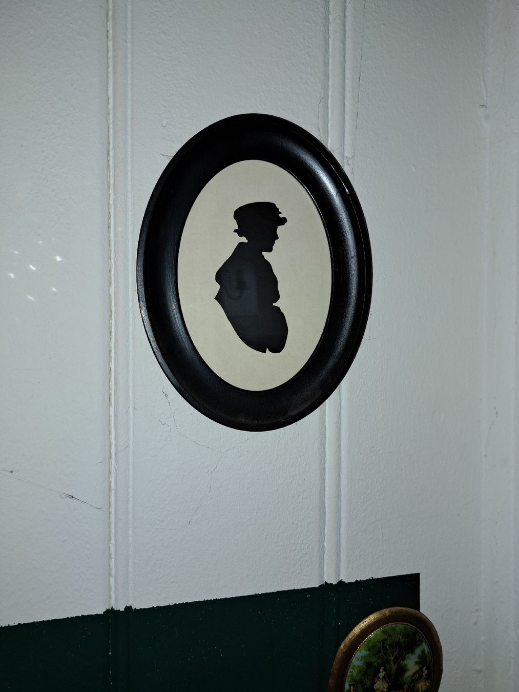 Grafica & Litografie: Antike Silhouette im Ovalrahmen, Scherenschnitt  – Usato da Kölliken venduto da Upcycling-by-Mc-TAM 1