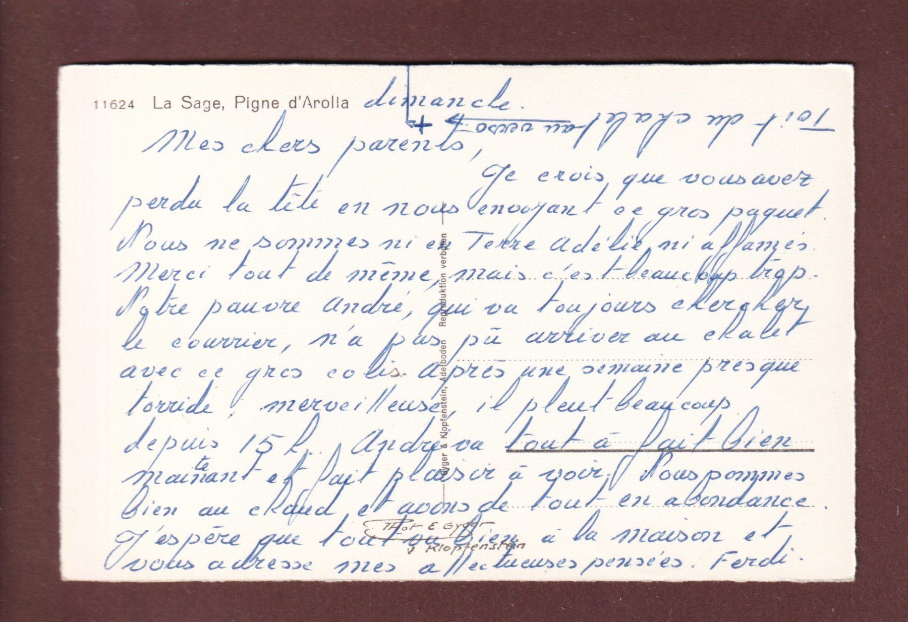 Cartoline postali: LA SAGE - Pigne d'Arolla – Usato da Pully venduto da nicecards 1