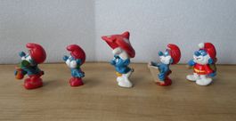5 Schlümpfe Peyo Schleich 80er Papa Pilz 1983 1989 Vintage
