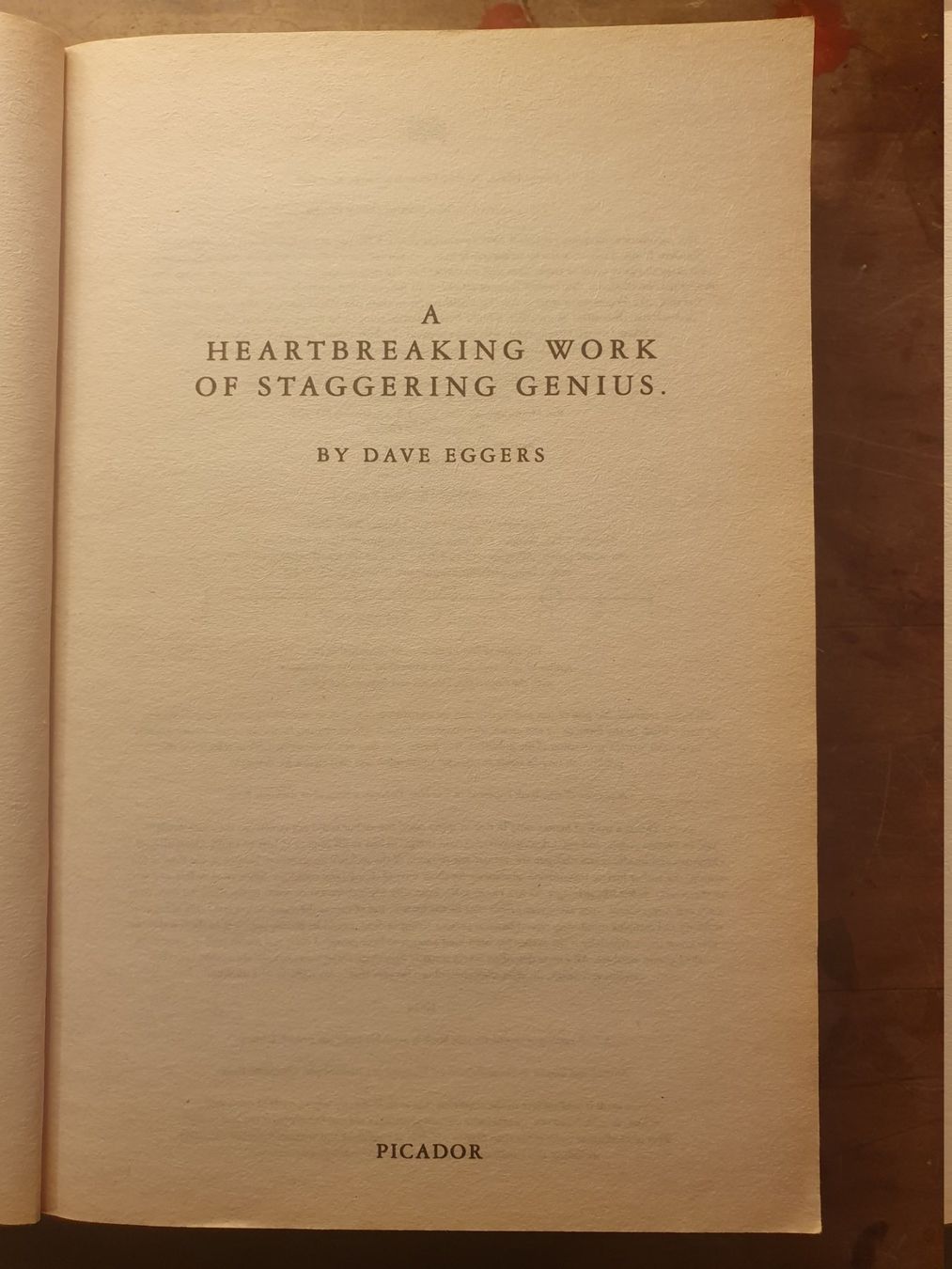 Bücher: A Heartbreaking Work of Staggering Genius - Dave Eggers – Gebraucht aus Zürich von loosebone 3