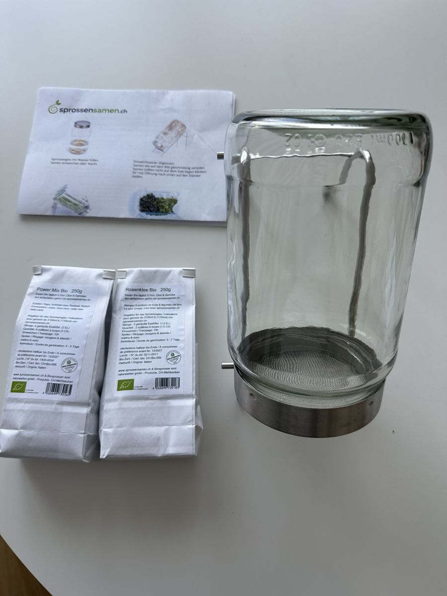 Elettrodomestici da cucina: Sprossenglas Set mit Bio Samen unbenutz – Nuovo (secondo la descrizione) da Küsnacht ZH venduto da ver_fzh7 2