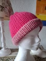 Knallpinke Wendemütze Handmade beanie Damen onesize 41