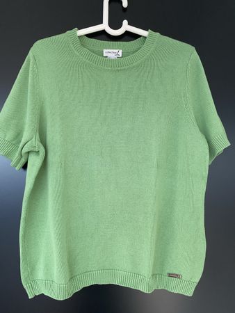 Kurzarm Pullover hellgrün Strick Gr. 44 Collection L
