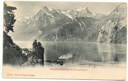 FLÜELEN Gotthard-Bahn Dampfschiff