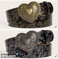Schöne Herz Gürtel - 112cm - Metall/Kunstleder —> NEU!!