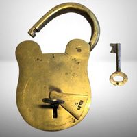 🔒Antikes Messing-Schloss • Vintage Vorhängeschloss, 2 Key🌟