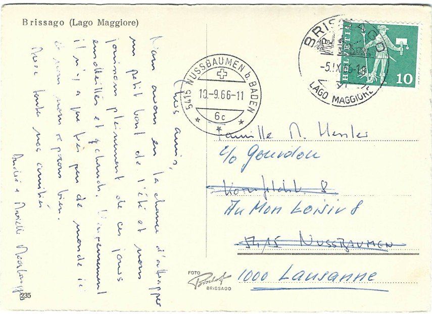 Cartoline postali: AK Brissago, Lago Maggiore 1966 – Usato da Rheinfelden venduto da wil_m7gh 1