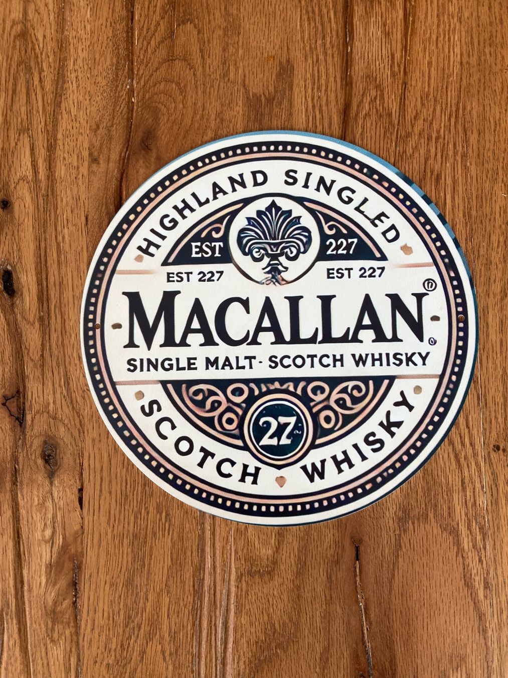 Macallan Bevande alcoliche: Macallan Single Malt Whisky - Schönes Blechschild – Nuovo e nell'imballaggio originale da Bremgarten AG venduto da Eurotiz 1