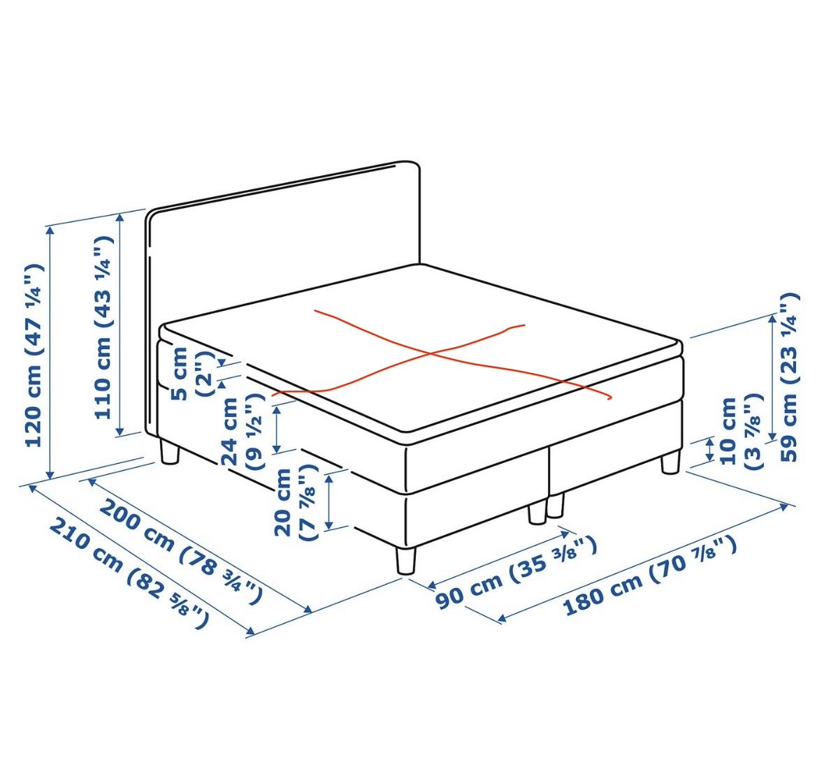 Letti: Ikea Dunvik Boxspringbett beige 180x200 – Usato da Zürich venduto da Budulinek123 3