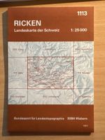 Landeskarte Ricken 1:25000 von 1984 – perfekt für Wanderer!
