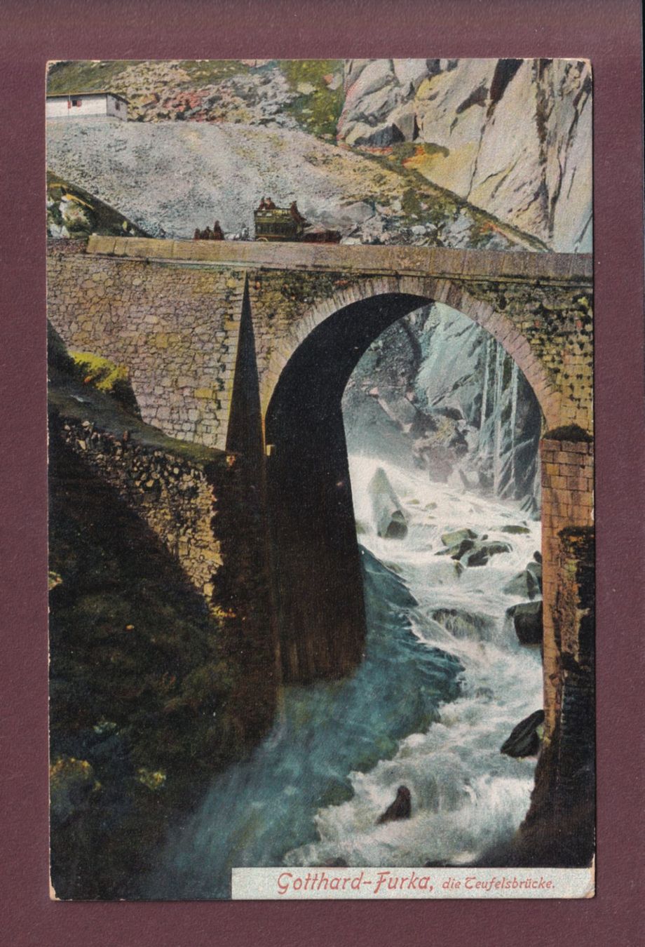 Ansichtskarten: TEUFELSBRÜCKE - Kutsche - 1907 – Gebraucht aus Pully von nicecards