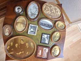  Konvolut aus 12 vintage und antiken Bildern in Rahmen 