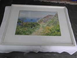 Aquarell  Signiert Landschaft 1918