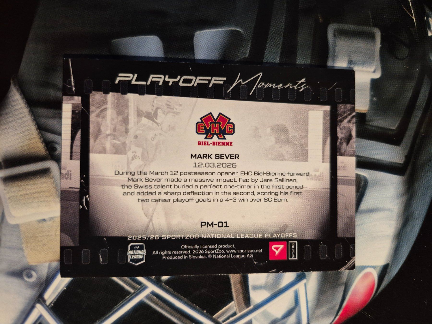 Sportzoo Cartes à collectionner: Mark Sever EHC Biel Playoffs 2025/26 – D'occasion à Treiten par Sauber73 1