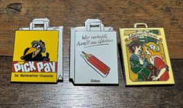 Pick Pay, Globus, Läckerli-Huus - Taschen 3 Pins, Rarität!