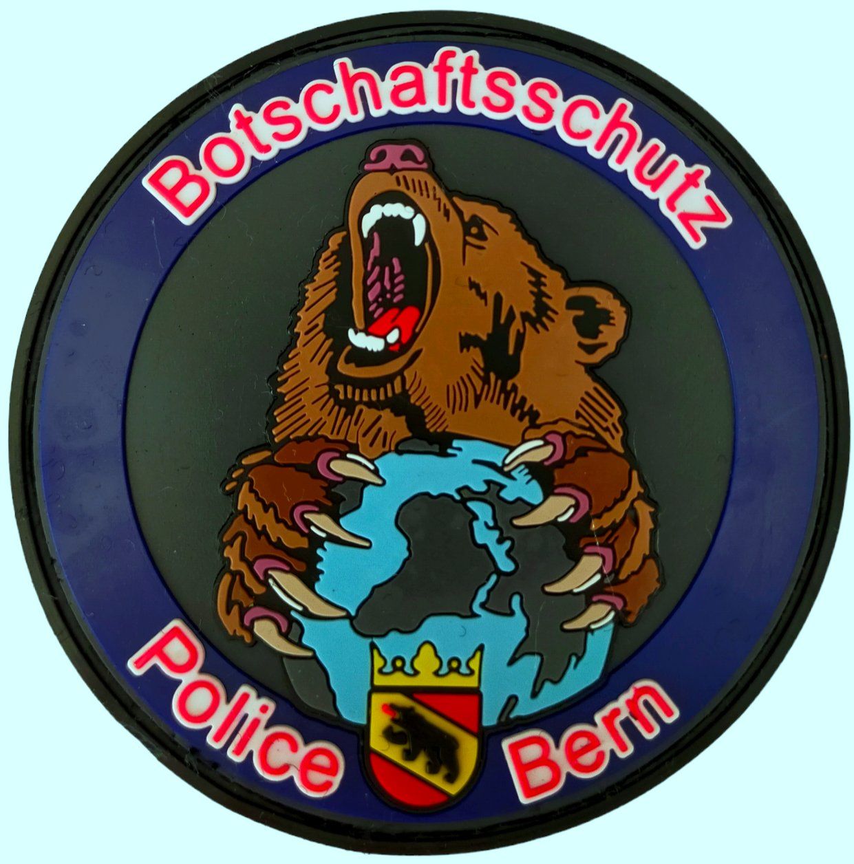 Swiss Placchette & Badge: Botschaftsschutz Police Bern Patch mit Klett. – Nuovo e nell'imballaggio originale da Emmenbrücke venduto da F.ingl-1947