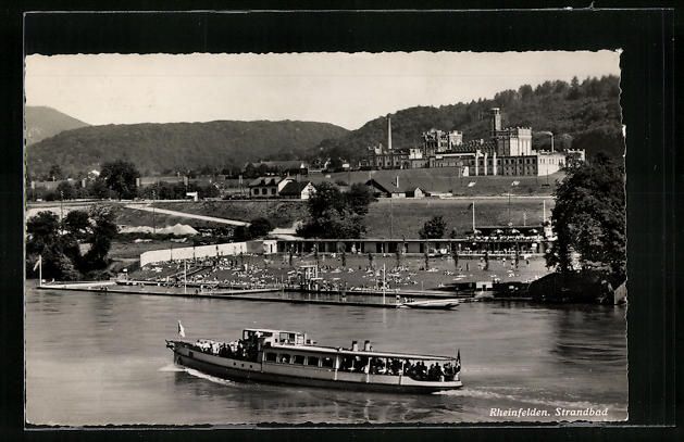 Cartoline postali: AK Rheinfelden, Badegäste im Strandbad – Usato da Berlin venduto da bartko-reher
