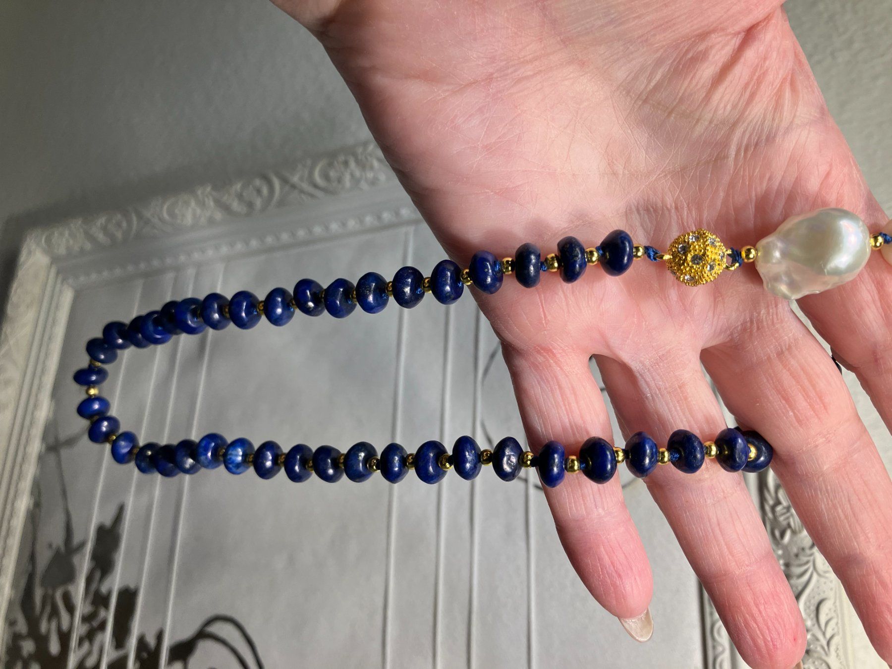 Catenine: Perle Lapislazuli Halskette Collier Lapis-lazuli Edelstein – Nuovo (secondo la descrizione) da Prilly venduto da ilyria73 5