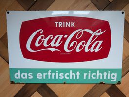 Coca-Cola Emailleschild 70x45cm "Das erfrischt richtig"