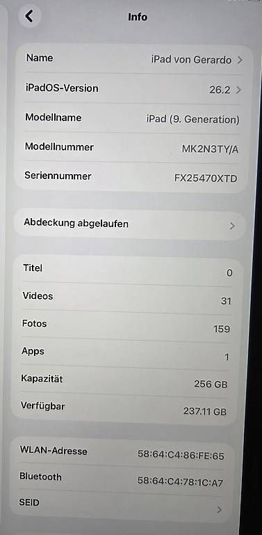 Apple Tablet PC: Apple ipad 9. Generation 256GB – Gebraucht aus Zürich von alfa1000 4