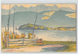 GRUSS aus AU ZH - Künstlerkarte 1919