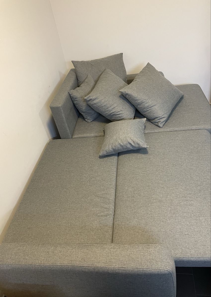 Divani: Eck-/ Bettsofa grau Stoff mit Bettfunktion / Stauraum – Usato da Urdorf venduto da Msakul 3