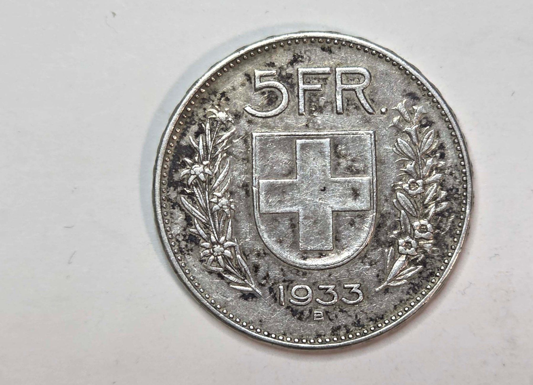 Alle Münzen: 5 Franken 1933 Silber – Gebraucht aus Filzbach von Cschufi