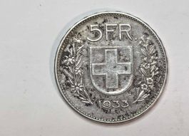 5 Franken 1933 Silber