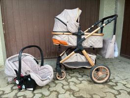 Poussette combinée, landau et cosy bébé