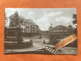 1922 Basel, Bundesbahnhof mit Strassburgerdenkmal