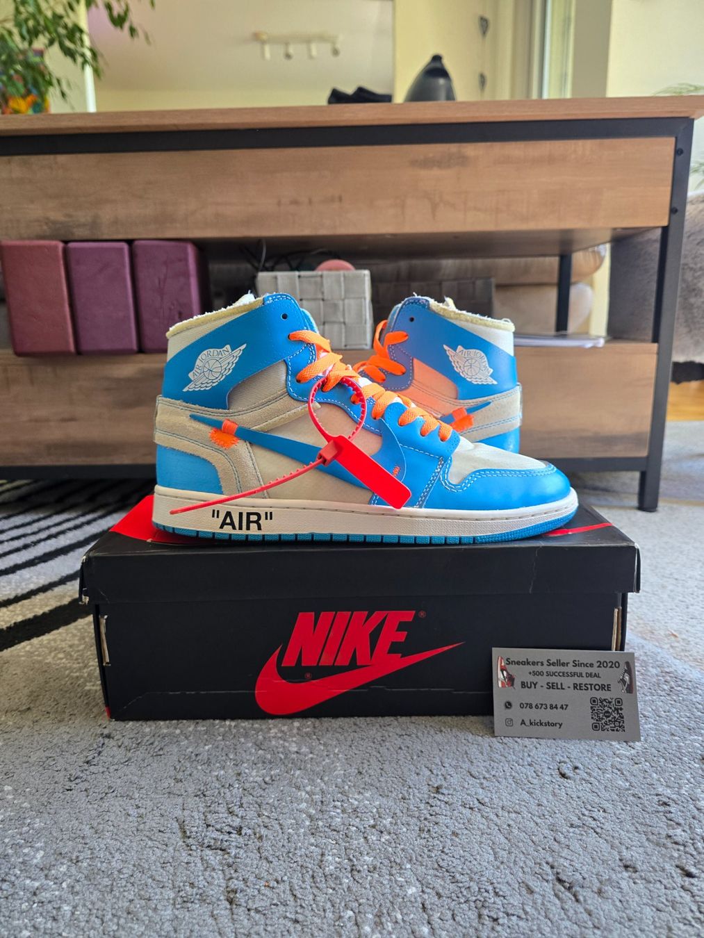 Scarpe da uomo: Jordan 1 High off white UNC – Usato da Bôle venduto da A_Kickstory 7