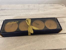4 Teelichter braun