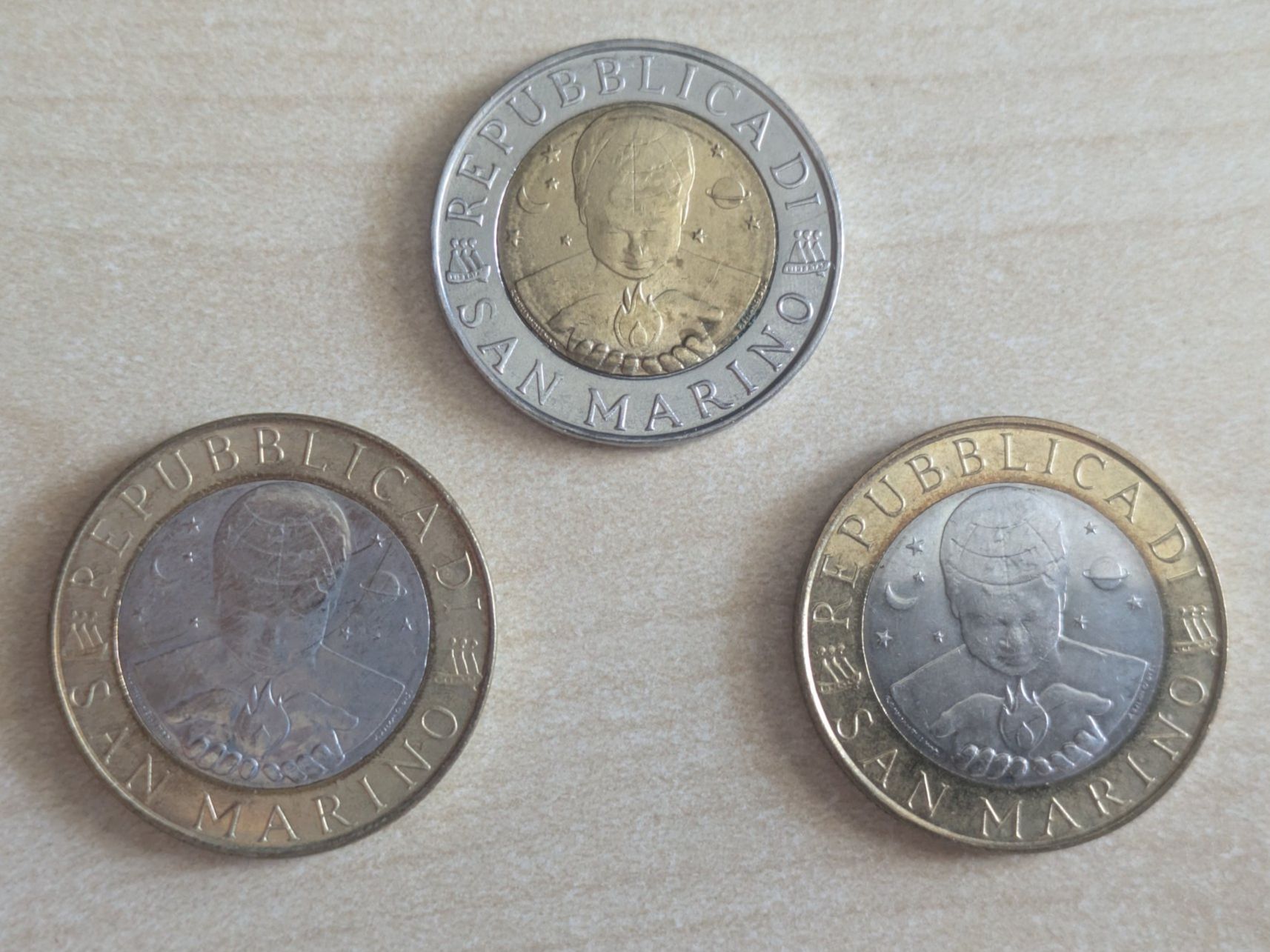 Alle Münzen: 500  + 2x 1000 Lire San Marino – Gebraucht aus Bern von Ortelius 1