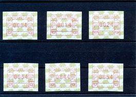 ATM 9z alle 10 Wertfehldrucke 0004 - 0094 komplett **
