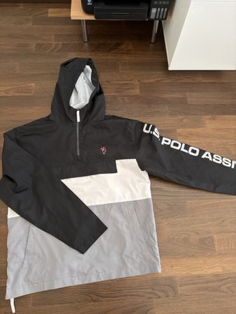 Windbreaker U.S. Polo Assn. schwarz/grau/weiss Groesse M