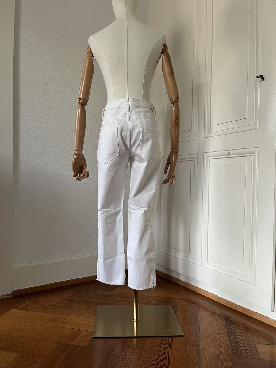 Zara Jeans: Zara Basic White Distressed Cropped Jeans - Summer 👖 – Usato da Mies venduto da Nib2011 4