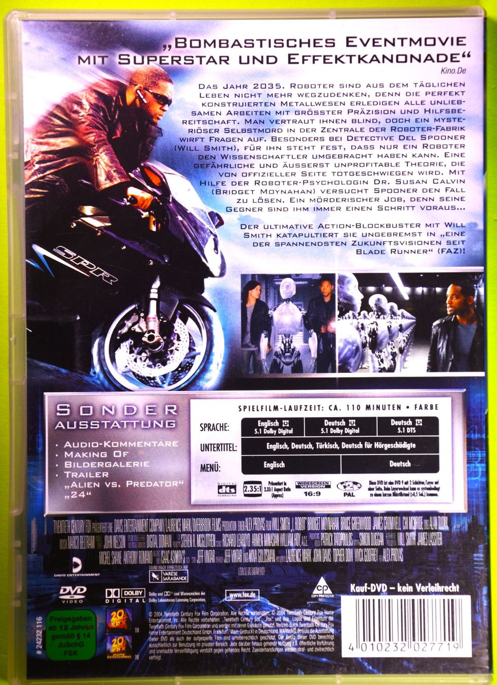 Alle DVDs: I, ROBOT  /  WILL SMITH  /  ORIGINAL KINOFASSUNG – Neu (gemäss Beschreibung) aus Luzern von piro12 1