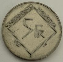 5 Fr. Münze Konkordatsration Helvética 1987 Le Corbusier