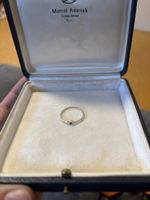 Feiner 800 Silber Ring mit Lila Stein, Grösse 54