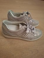 ara Sneaker Leder silbrig mit Perlen Size 4 Gr. 37